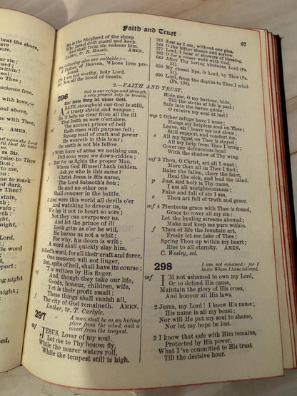 1909 Church Praise Hymn Book Antique Presbyterian Sunday School Hymnal Red Page Edges - Ref x693
