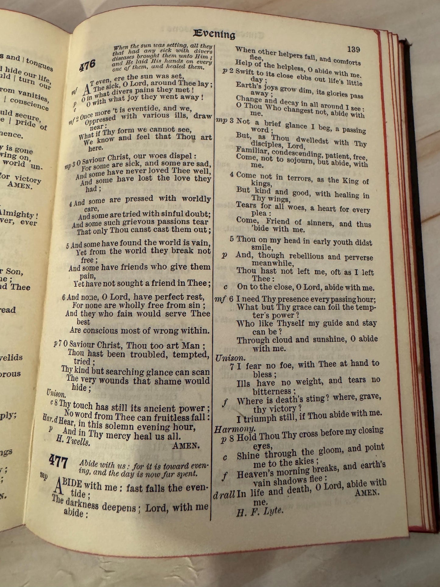 1909 Church Praise Hymn Book Antique Presbyterian Sunday School Hymnal Red Page Edges - Ref x693