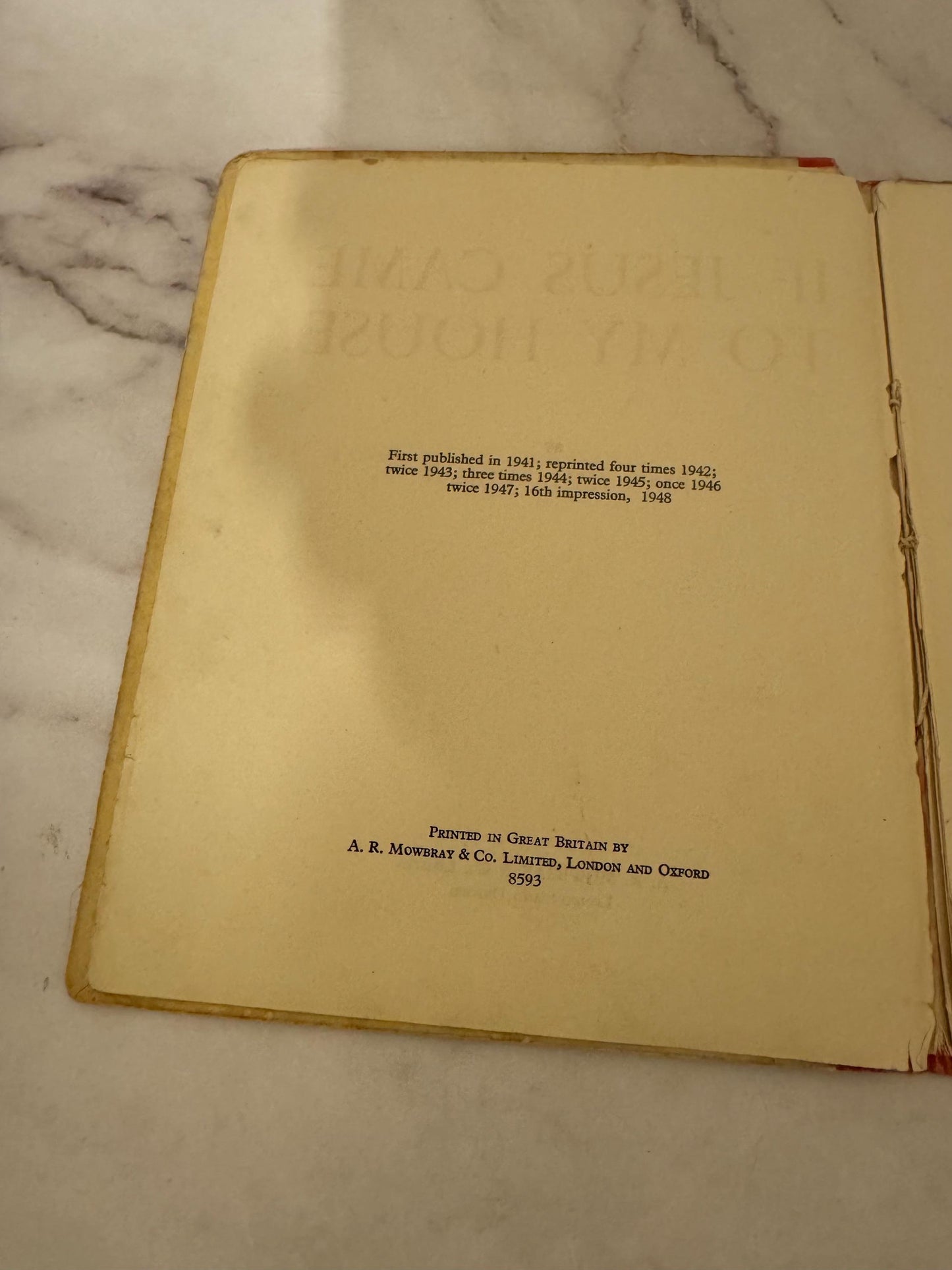 1948 Vintage Christian Children’s Book – If Jesus Came to My House – Illustrated - Ref x529