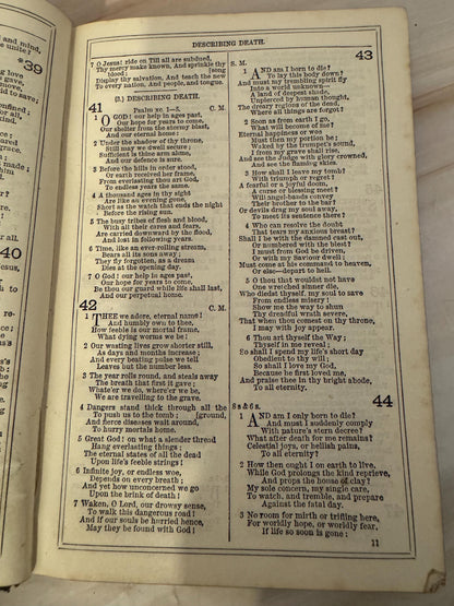 1876 John Wesley Methodist Hymns Antique Wesleyan Hymn Book - Ref X691