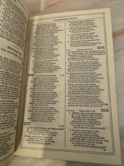 1876 John Wesley Methodist Hymns Antique Wesleyan Hymn Book - Ref X691