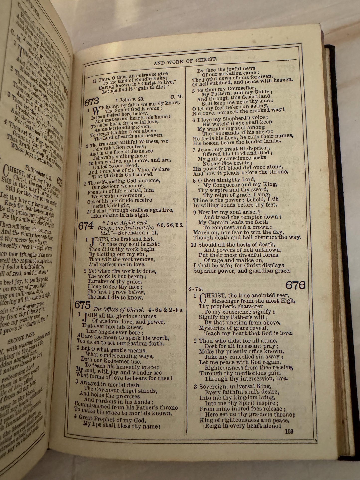 1876 John Wesley Methodist Hymns Antique Wesleyan Hymn Book - Ref X691