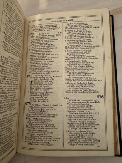 1876 John Wesley Methodist Hymns Antique Wesleyan Hymn Book - Ref X691