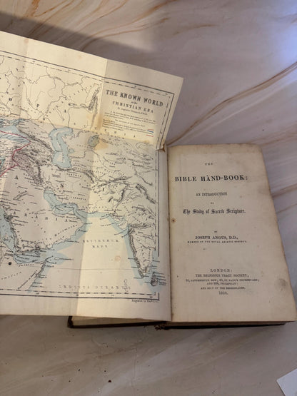 1858 The Bible Hand-Book Joseph Angus Antique Religious Theology Study Book- Ref X689