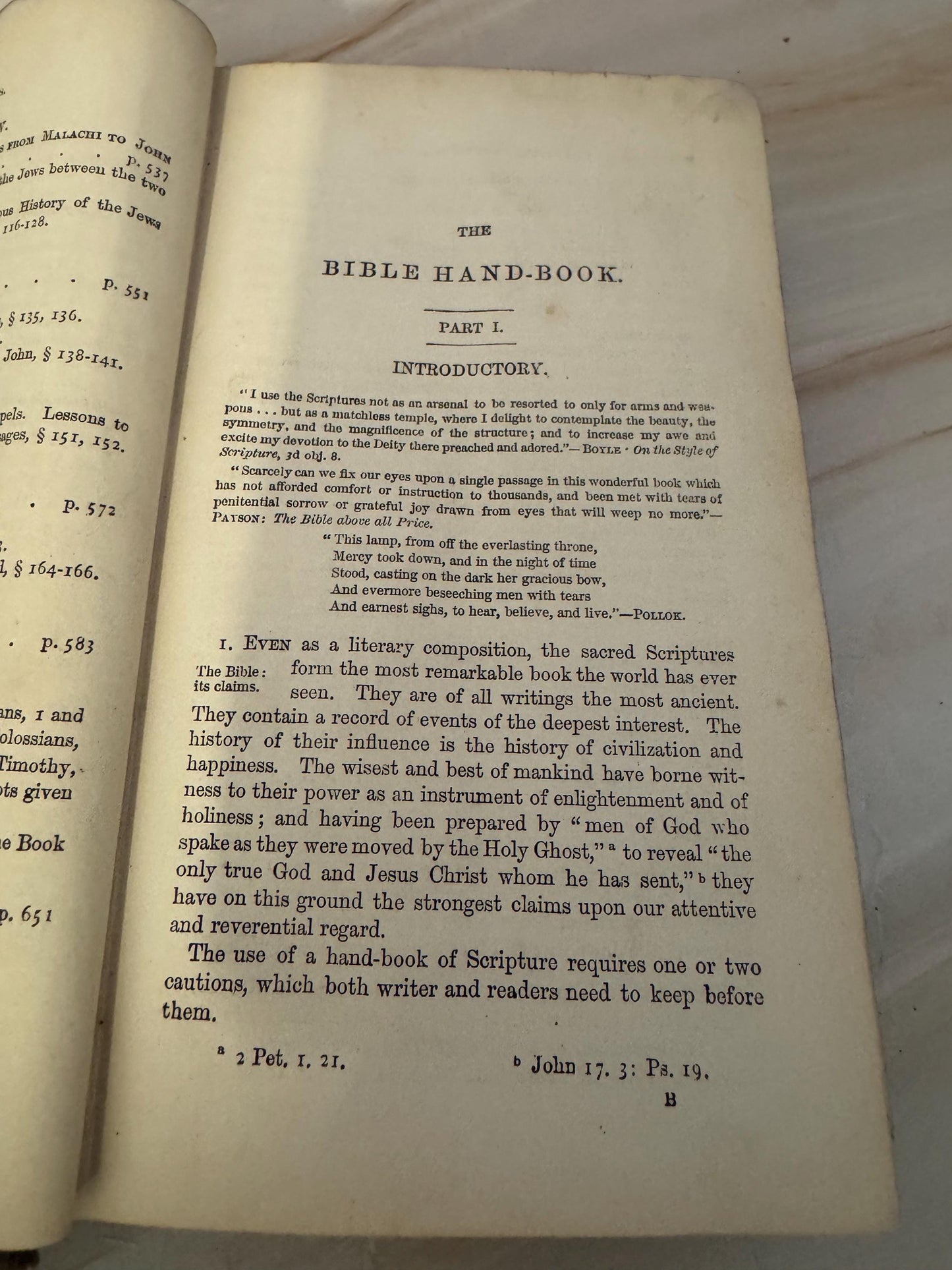 1858 The Bible Hand-Book Joseph Angus Antique Religious Theology Study Book- Ref X689