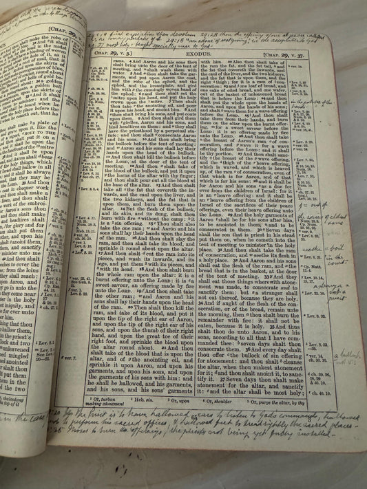1898 Oxford Holy Bible Antique KJV Bible With Handwritten Marginal Notes - Ref X688