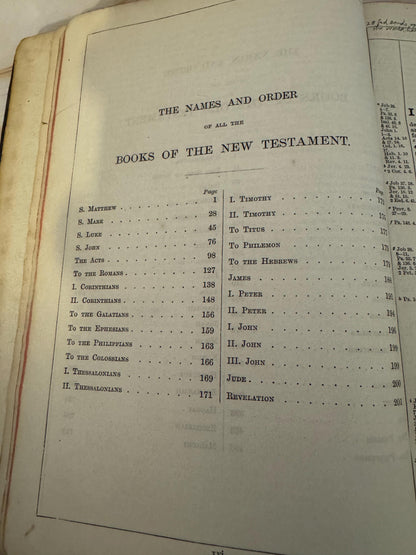 1898 Oxford Holy Bible Antique KJV Bible With Handwritten Marginal Notes - Ref X688