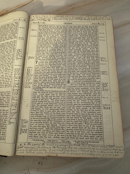 1898 Oxford Holy Bible Antique KJV Bible With Handwritten Marginal Notes - Ref X688