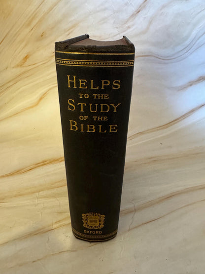 1908 Oxford Helps To The Study Of The Bible Antique Religious Reference Book Gold Gilt Pages - Ref X685