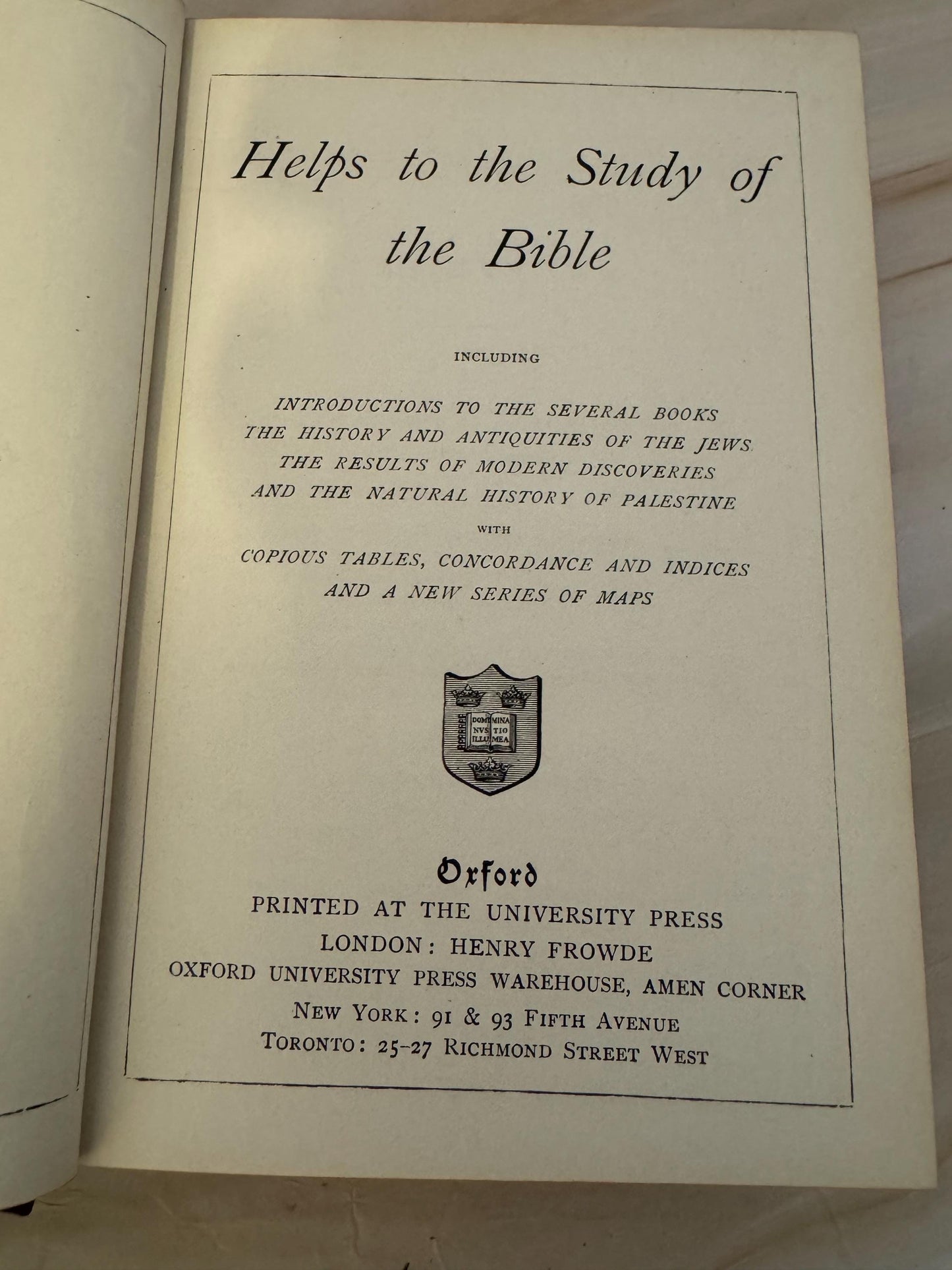 1908 Oxford Helps To The Study Of The Bible Antique Religious Reference Book Gold Gilt Pages - Ref X685