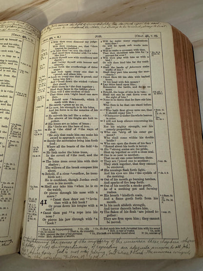 1898 Oxford Holy Bible Antique KJV Bible With Handwritten Marginal Notes - Ref X688