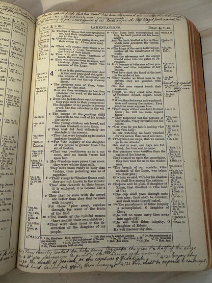 1898 Oxford Holy Bible Antique KJV Bible With Handwritten Marginal Notes - Ref X688