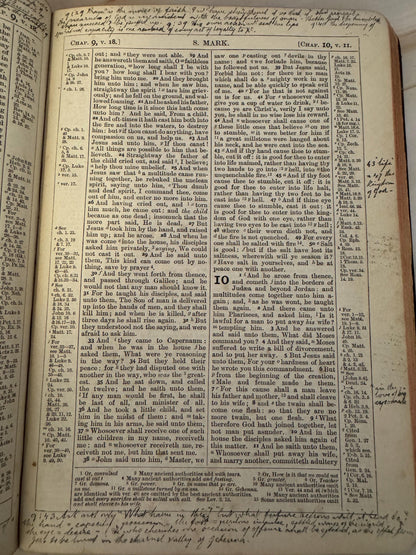 1898 Oxford Holy Bible Antique KJV Bible With Handwritten Marginal Notes - Ref X688