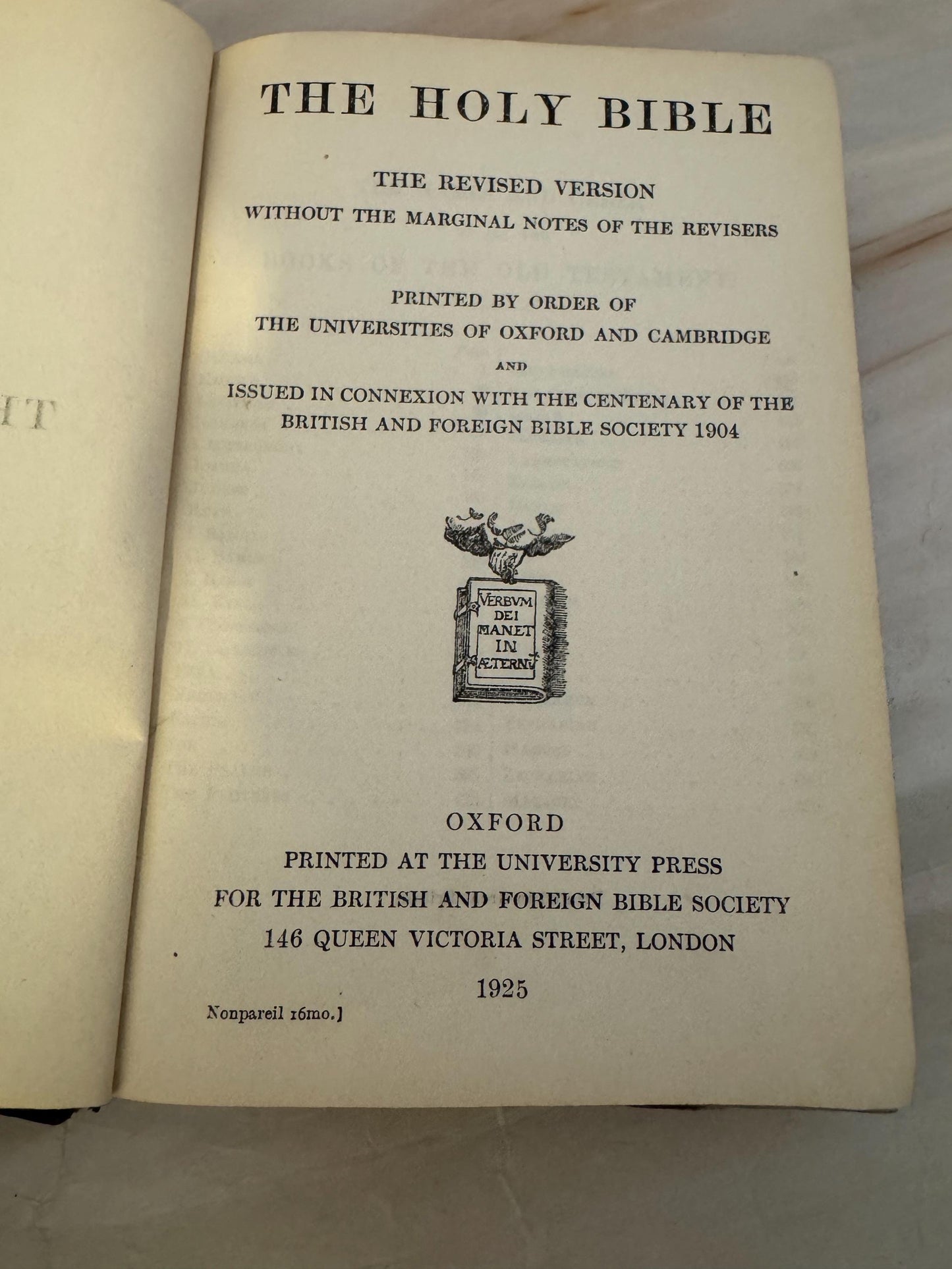 1925 Oxford Holy Bible Revised Version Antique Pocket Bible British And Foreign Bible Society - Ref X683