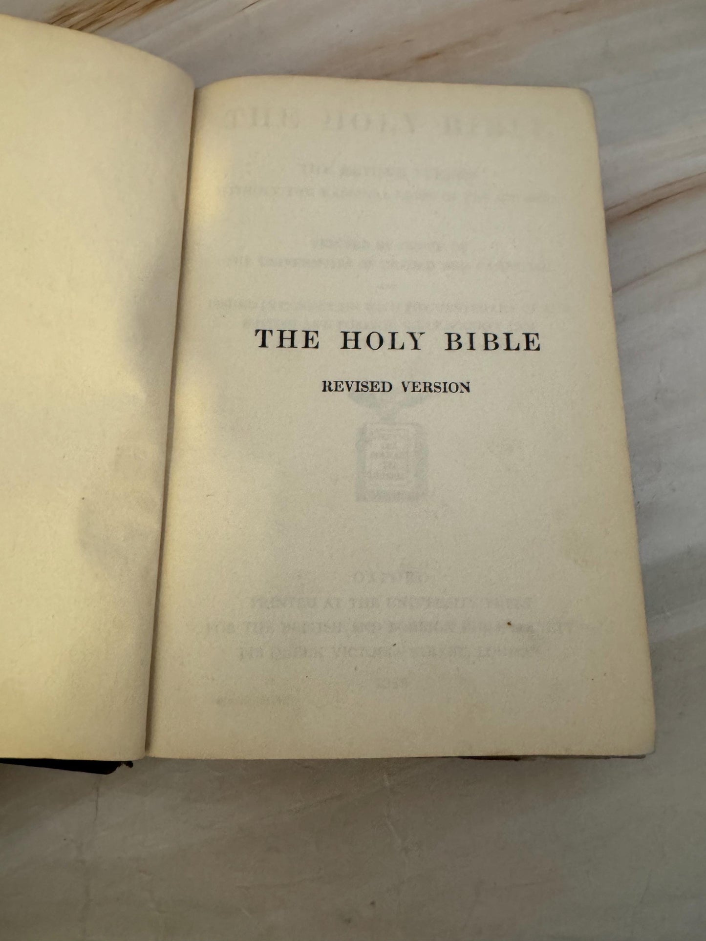 1925 Oxford Holy Bible Revised Version Antique Pocket Bible British And Foreign Bible Society - Ref X683