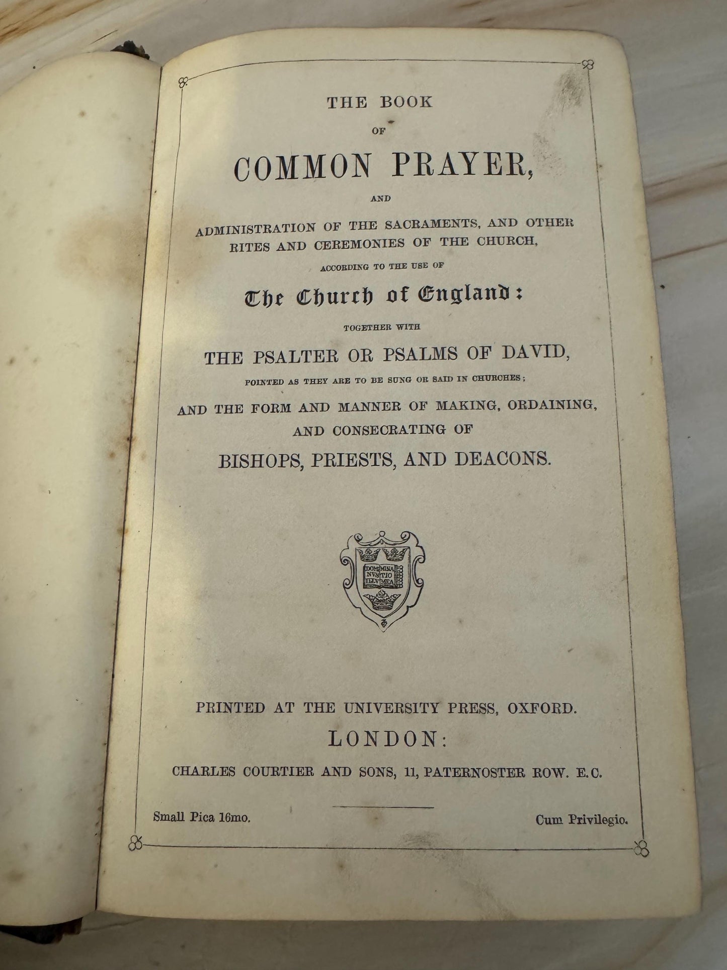 1800s Oxford New Testament And Book Of Common Prayer Antique Church Of England Bible - Ref X684