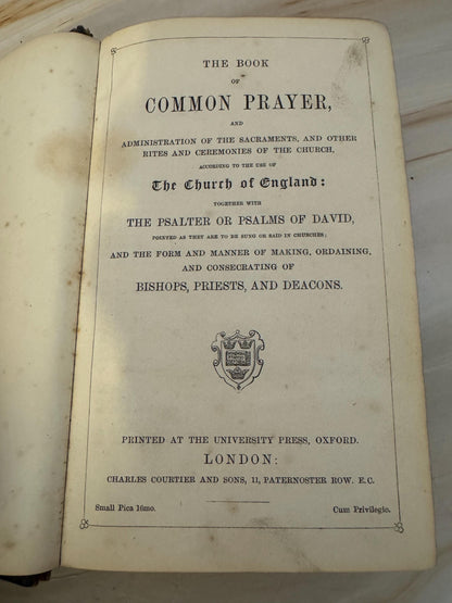 1800s Oxford New Testament And Book Of Common Prayer Antique Church Of England Bible - Ref X684