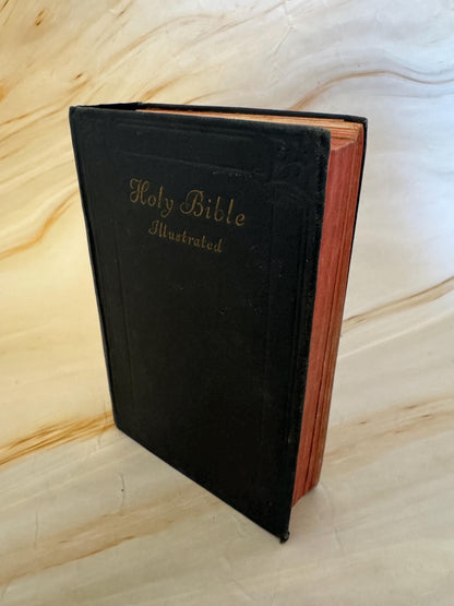 1945 Holy Bible Illustrated King James Version Vintage - Ref X679