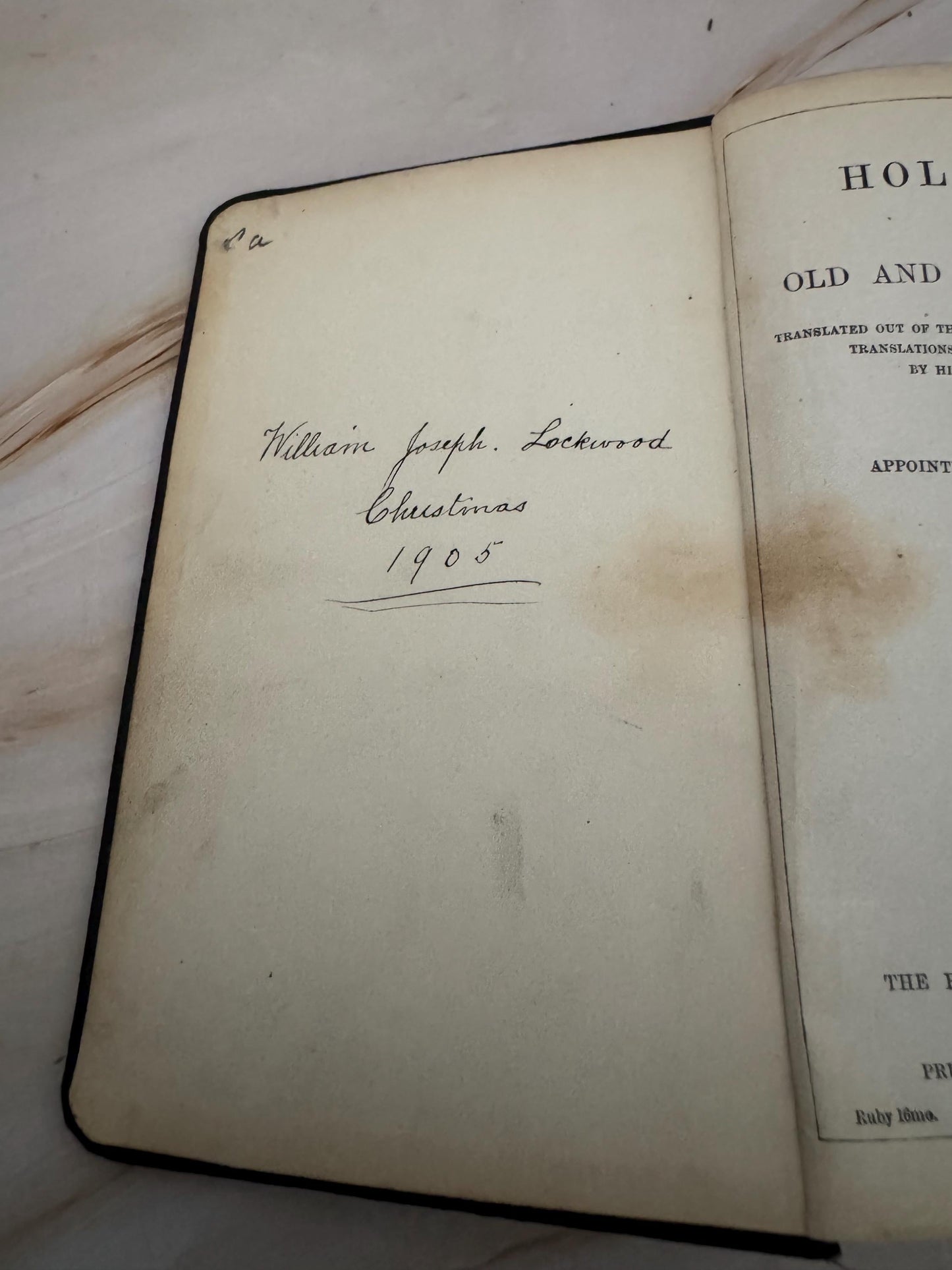 1905 Holy Bible British and Foreign Bible Society Antique King James Bible Black Leather KJV - Ref x678