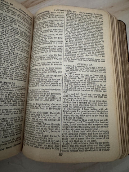 1905 Holy Bible British and Foreign Bible Society Antique King James Bible Black Leather KJV - Ref x678