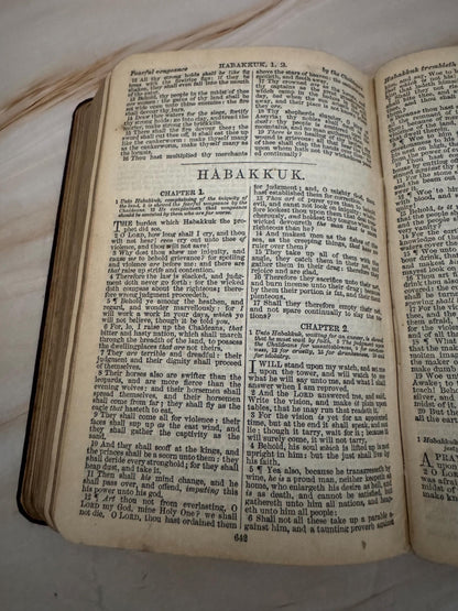 1905 Holy Bible British and Foreign Bible Society Antique King James Bible Black Leather KJV - Ref x678