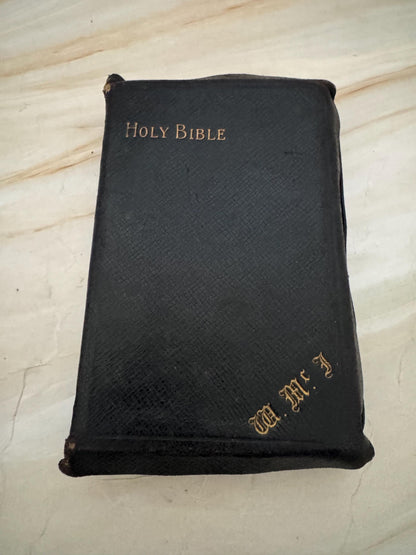 1904 Holy Bible Oxford University Press Antique King James Bible Black Leather Small KJV Bible - Ref x674