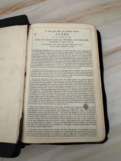 1904 Holy Bible Oxford University Press Antique King James Bible Black Leather Small KJV Bible - Ref x674