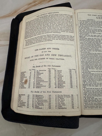 1904 Holy Bible Oxford University Press Antique King James Bible Black Leather Small KJV Bible - Ref x674