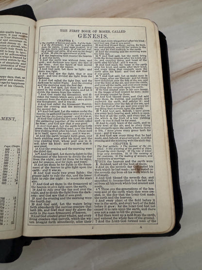 1904 Holy Bible Oxford University Press Antique King James Bible Black Leather Small KJV Bible - Ref x674