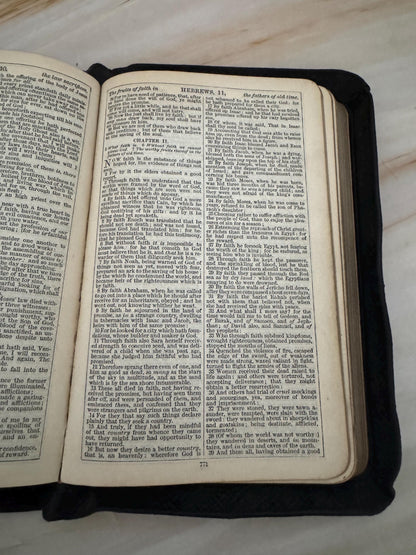 1904 Holy Bible Oxford University Press Antique King James Bible Black Leather Small KJV Bible - Ref x674