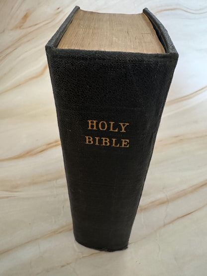 1920s Holy Bible King James Version Scottish Christian Union Antique Bible Black Hardcover KJV Bible - Ref X672