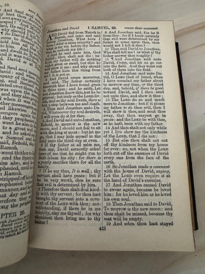 1920s Holy Bible King James Version Scottish Christian Union Antique Bible Black Hardcover KJV Bible - Ref X672