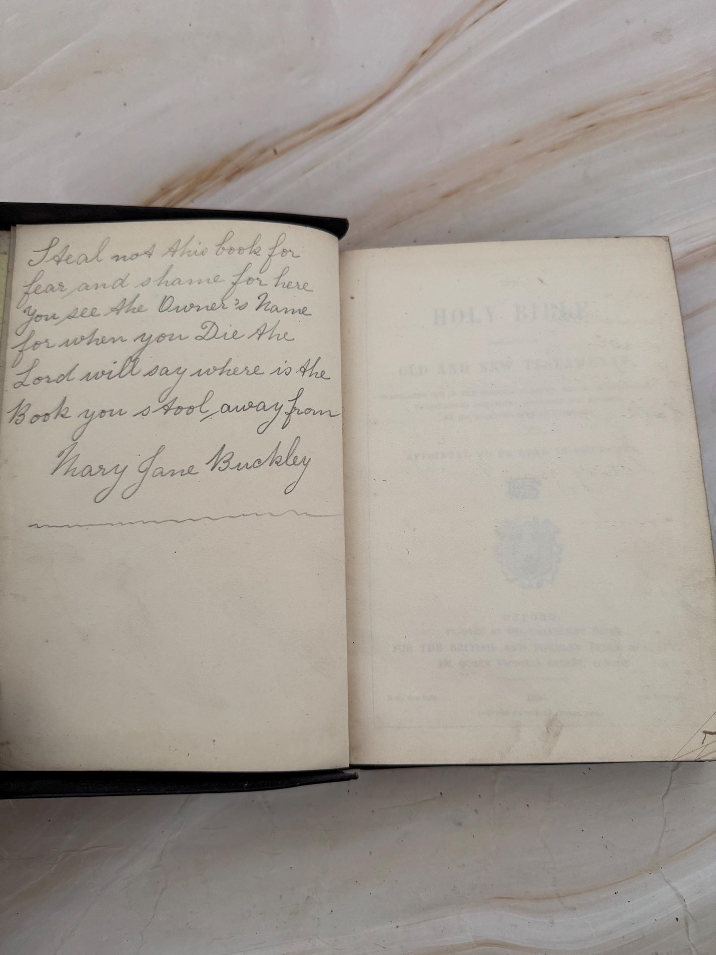 1894 Oxford Holy Bible Antique Yapp Cover KJV Bible - Ref X672