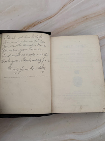 1894 Oxford Holy Bible Antique Yapp Cover KJV Bible - Ref X672