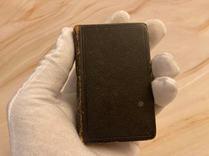 1800s Antique Mini Hymn Book – Leather Pocket Christian Hymnal - Ref x305