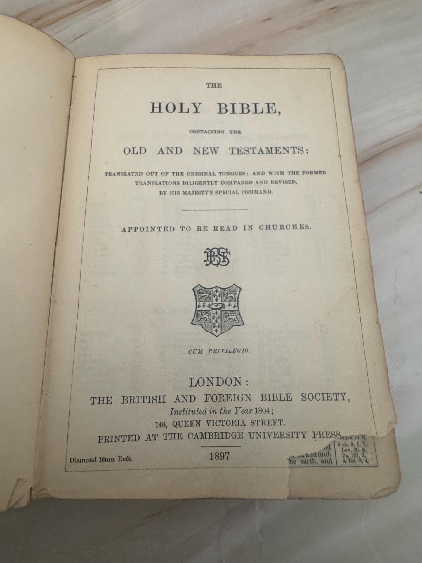 1897 Queen Victoria Jubilee Holy Bible Antique Victorian King James Bible Leather Bound - Ref X668