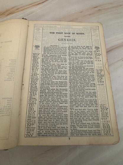 1897 Queen Victoria Jubilee Holy Bible Antique Victorian King James Bible Leather Bound - Ref X668