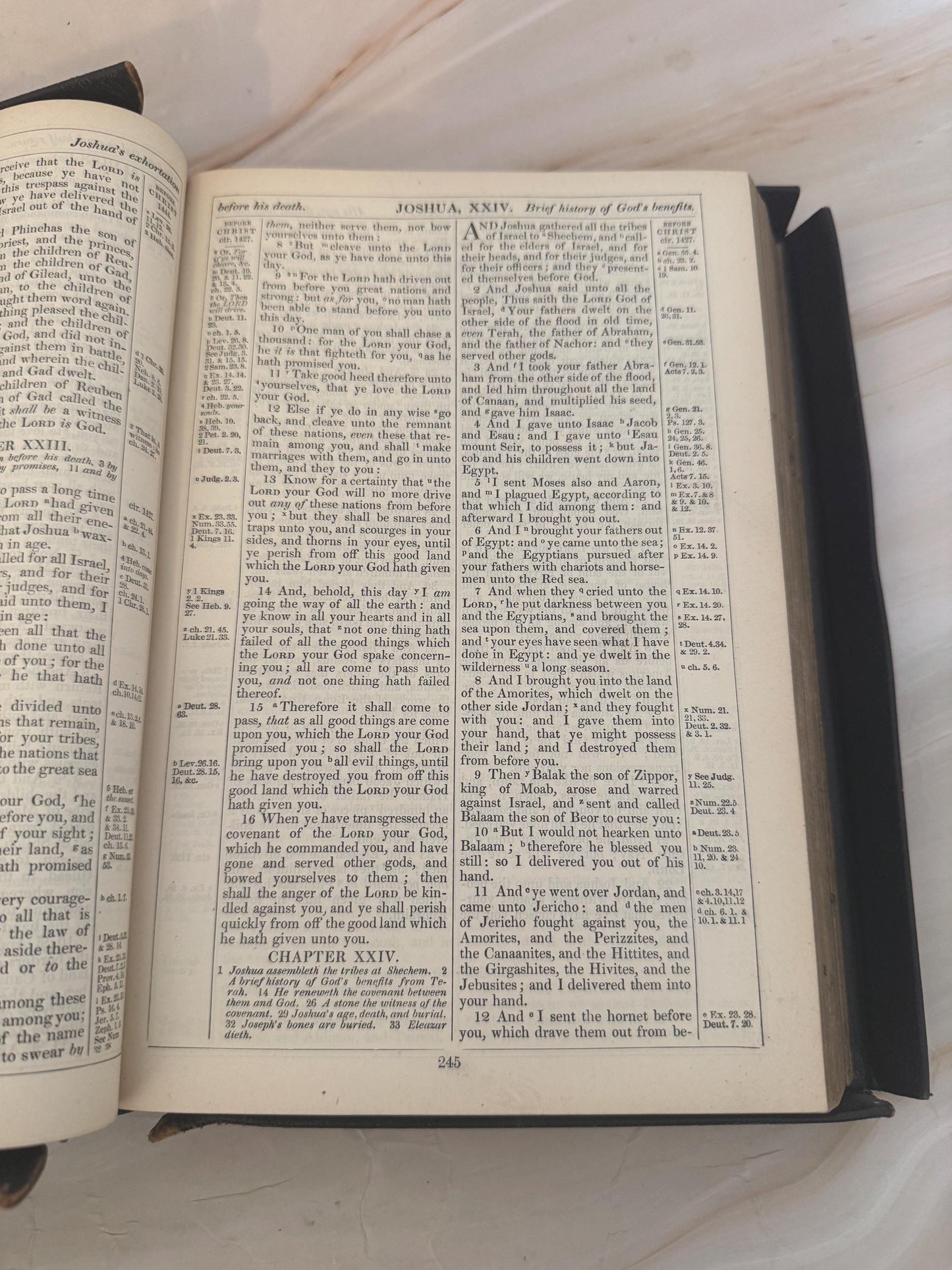 1880s Victorian Yapp Edge Holy Bible Antique King James Bible Leather Bound British & Foreign Bible Society - Ref X667