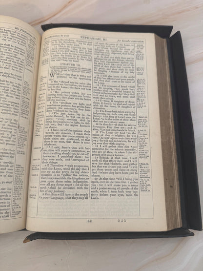 1880s Victorian Yapp Edge Holy Bible Antique King James Bible Leather Bound British & Foreign Bible Society - Ref X667