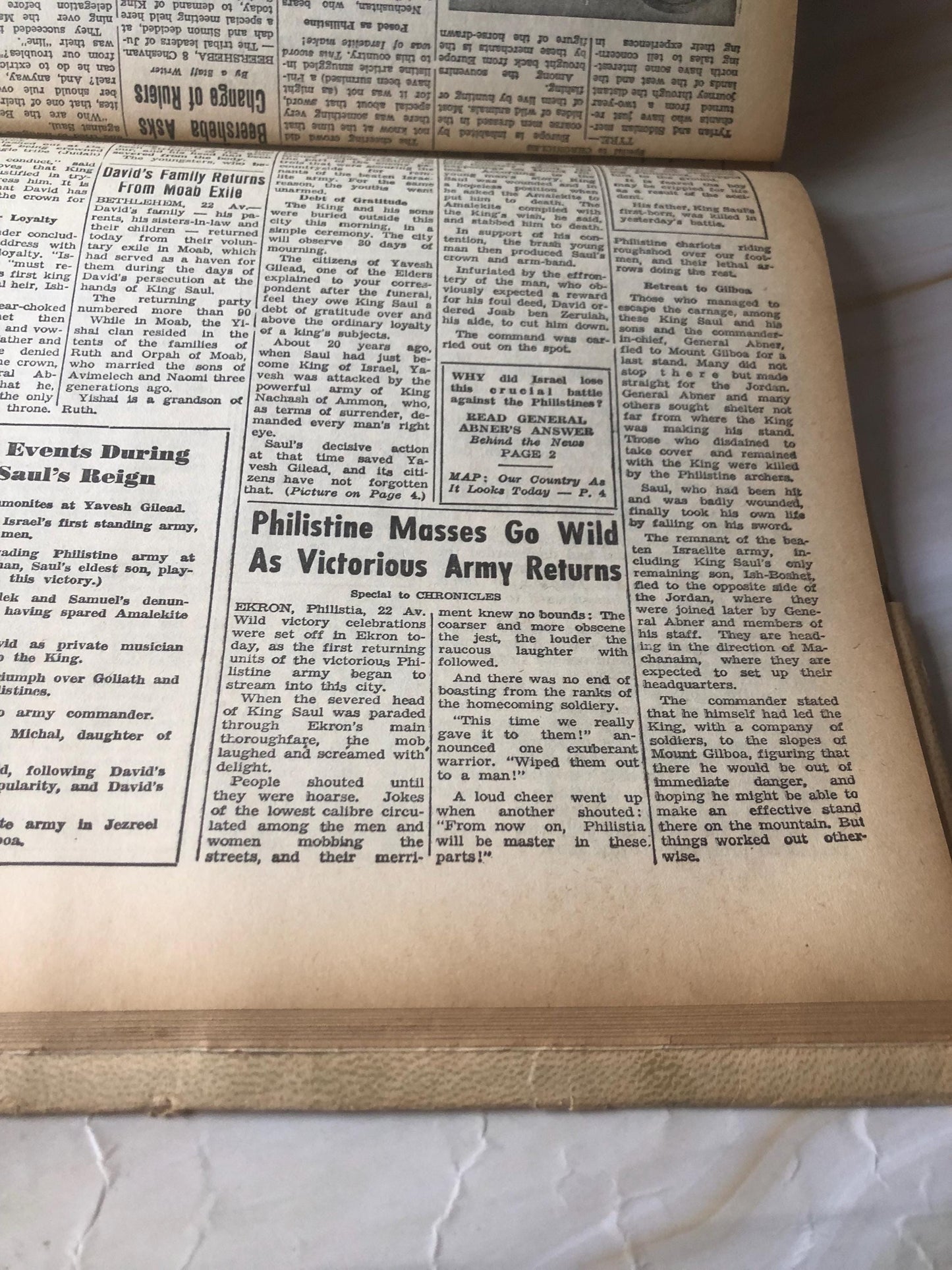 Vintage Jerusalem Book News of the Past Biblical History Religious Book Antique Book - (Ref x439)