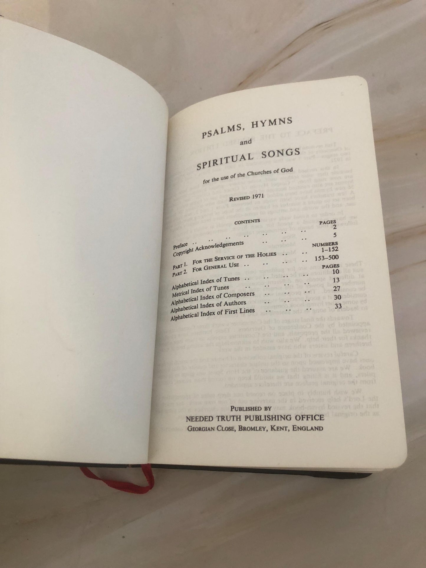 1971 Psalms Hymns & Spiritual Songs Book – Christian Hymn Book – Vintage Worship Book - (Ref x433)