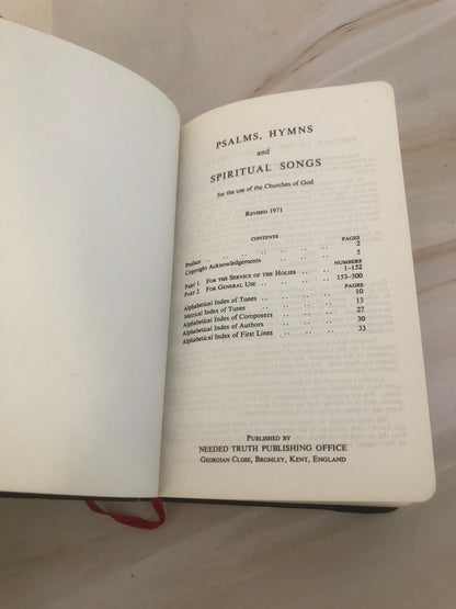 1971 Psalms Hymns & Spiritual Songs Book – Christian Hymn Book – Vintage Worship Book - (Ref x433)