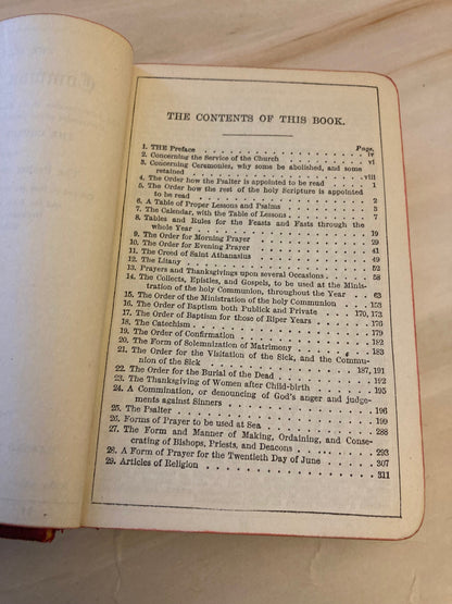 Vintage Common Prayer & Church Hymns Red Leather Prayer Book –  Pocket Size - Ref x286