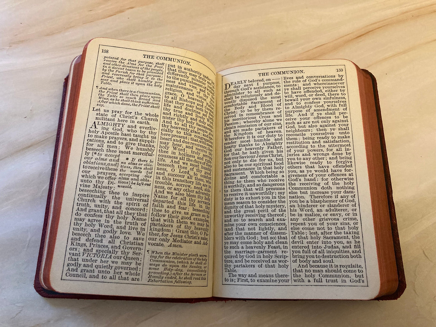 Vintage Common Prayer & Church Hymns Red Leather Prayer Book –  Pocket Size - Ref x286