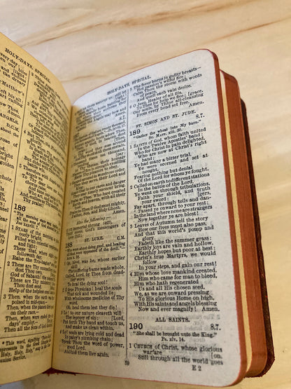 Vintage Common Prayer & Church Hymns Red Leather Prayer Book –  Pocket Size - Ref x286