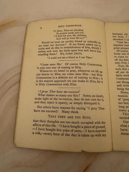 1923 Holy Communion Devotional Booklet by Fidelis – Antique Christian Prayer Book- Ref x666