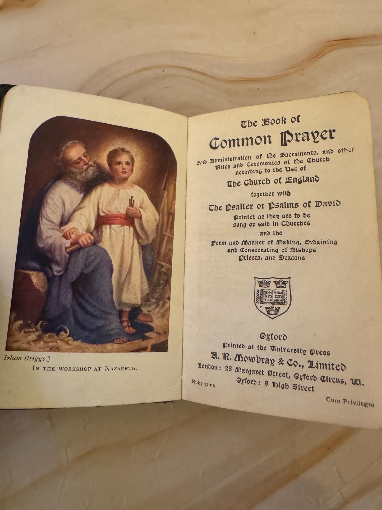 1921 Book of Common Prayer Illustrated Mini Church of England Prayer Book - Ref x665