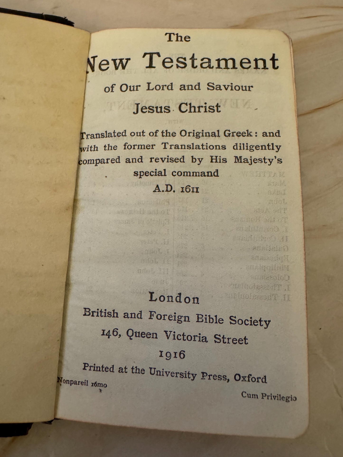 1916 Pocket New Testament Bible Oxford University Press British & Foreign Bible Society - Ref x663