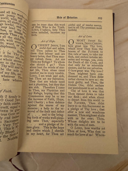 1916 Treasury of Devotion Antique Prayer Book Christian Devotional - Ref X661