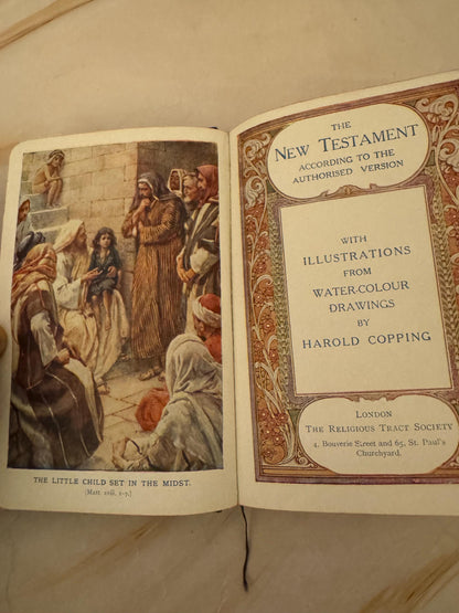 1922 Illustrated New Testament Bible Harold Copping Religious Tract Society Antique - Ref x662